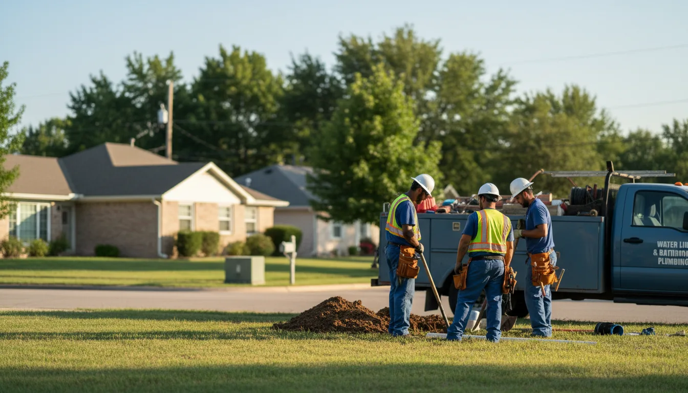 Residential water line and bathroom plumbing service in Checotah, OK